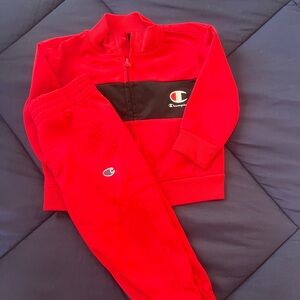 Champion Kids Red and Black Jogger Set